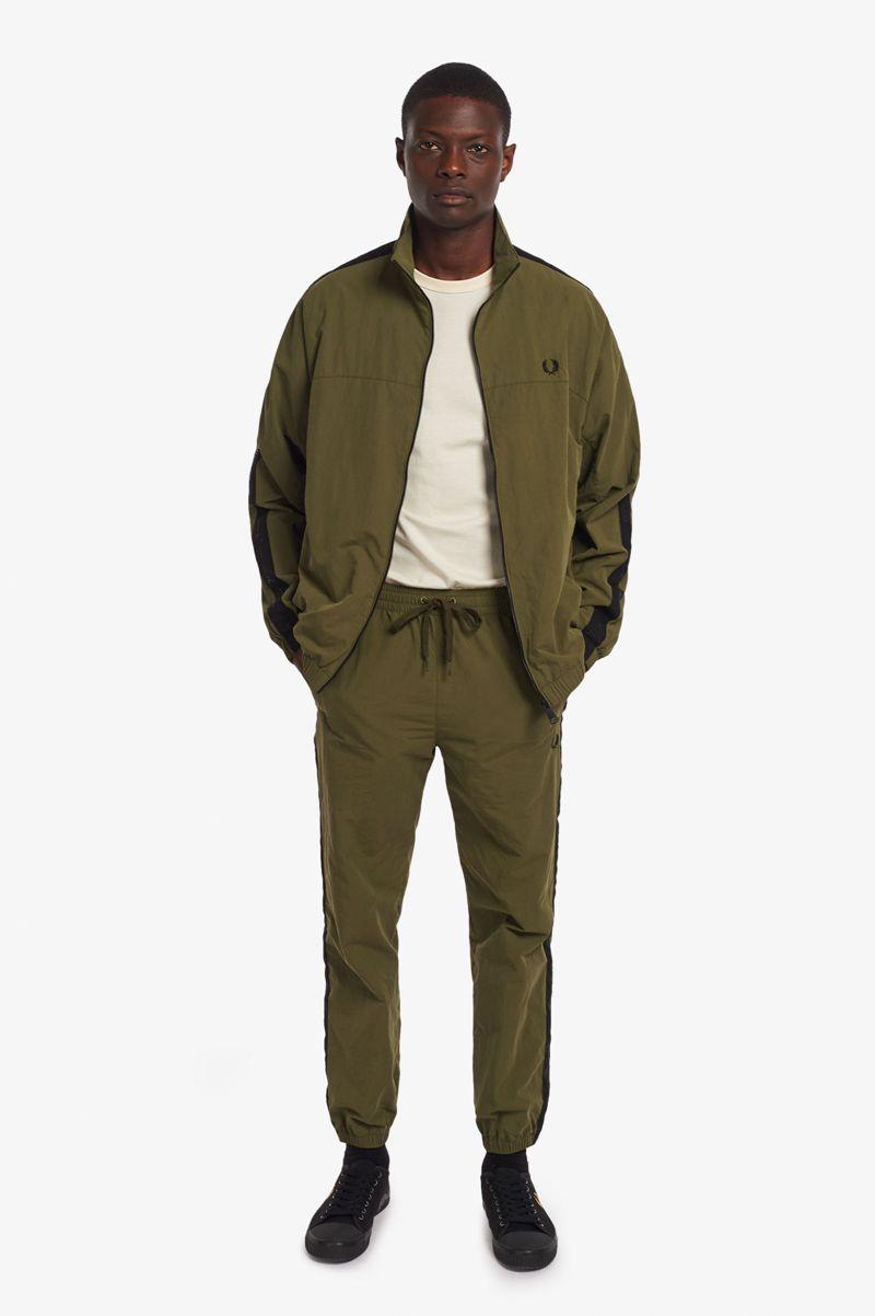 Green Fred Perry Tonal Taped Shell Men's Jackets | PH 1266BEXC